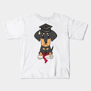 Funny dachshund is graduating Kids T-Shirt